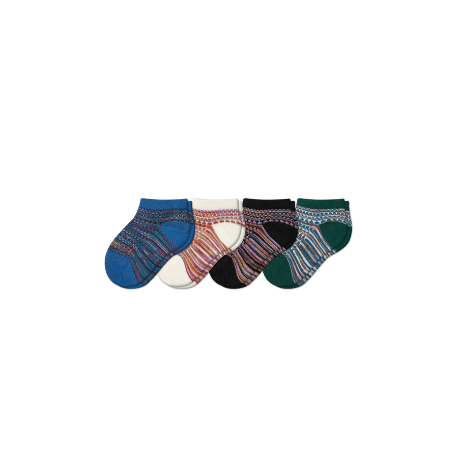 Toddler Mosaic Ankle Sock 4-Pack - Light Cushion