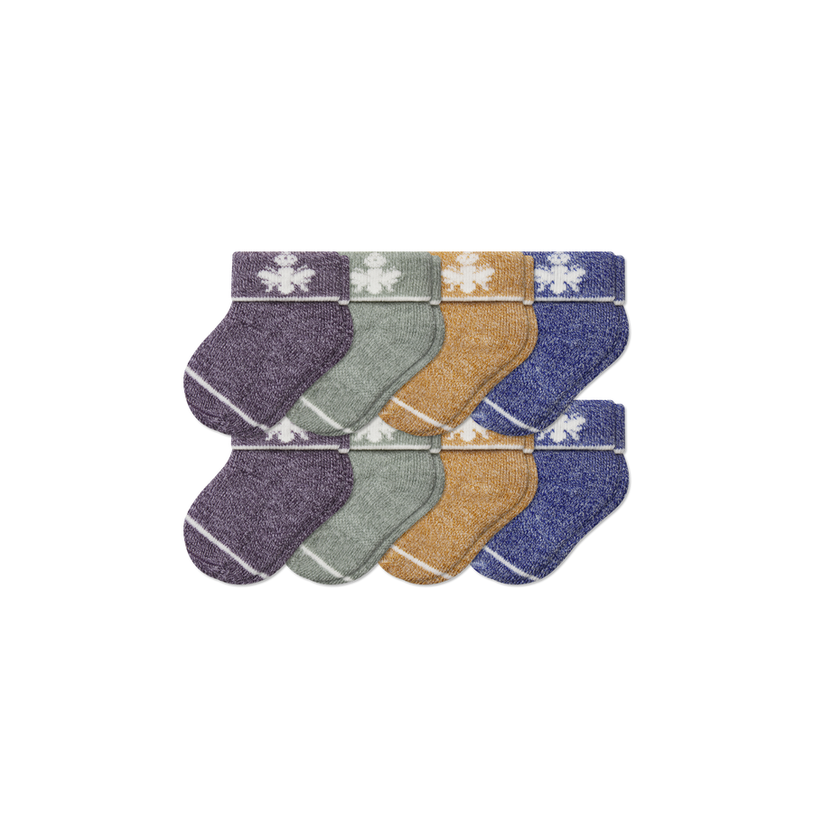 Baby Merino Wool Blend Calf Sock 8-Pack (0-6 Months) - Everyday Pair
