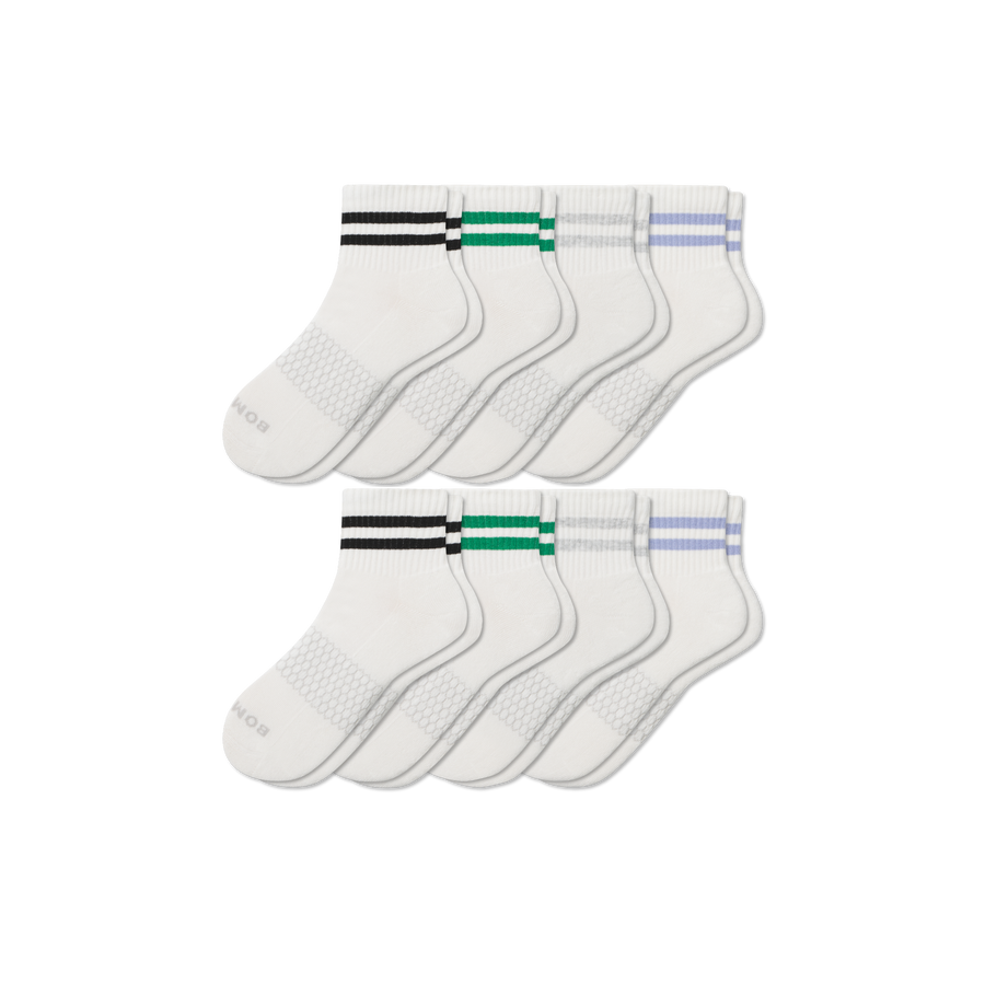 Men's Vintage Stripes Quarter Sock 8-Pack - Light Cushion