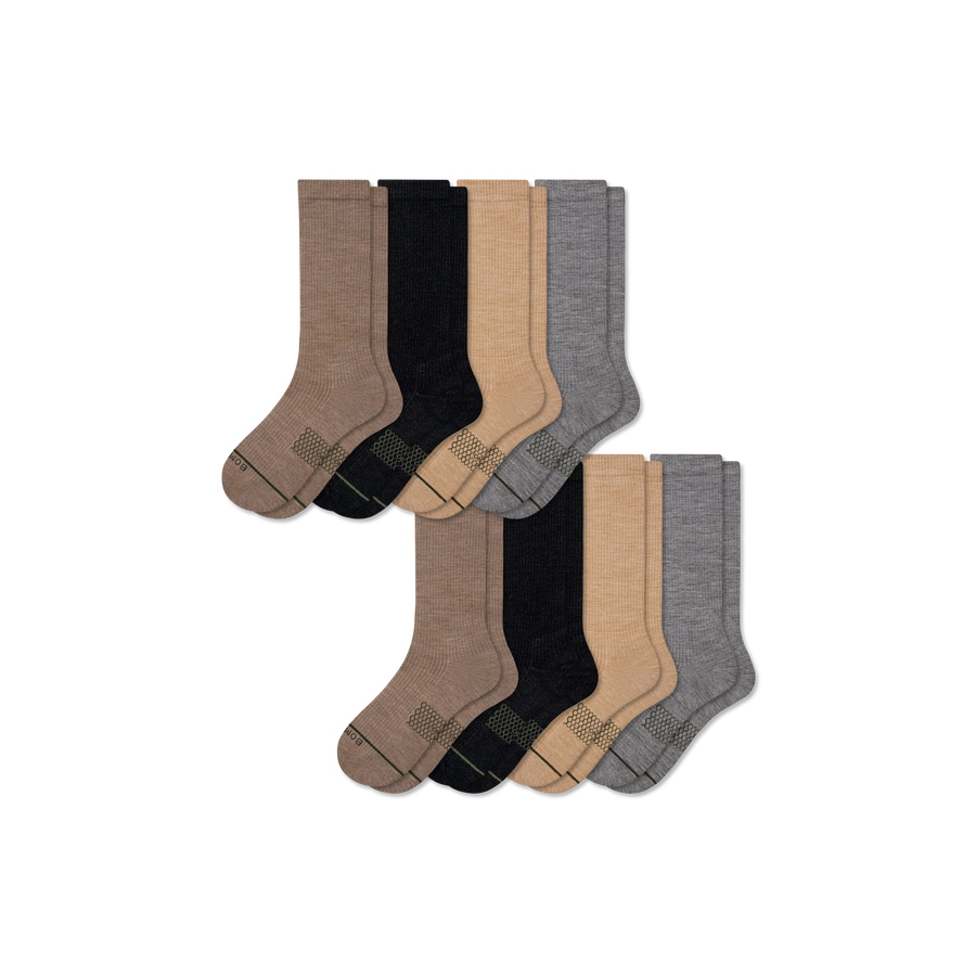 Men's Merino Wool Blend Modern Rib Calf Sock 8-Pack - Daily Pick