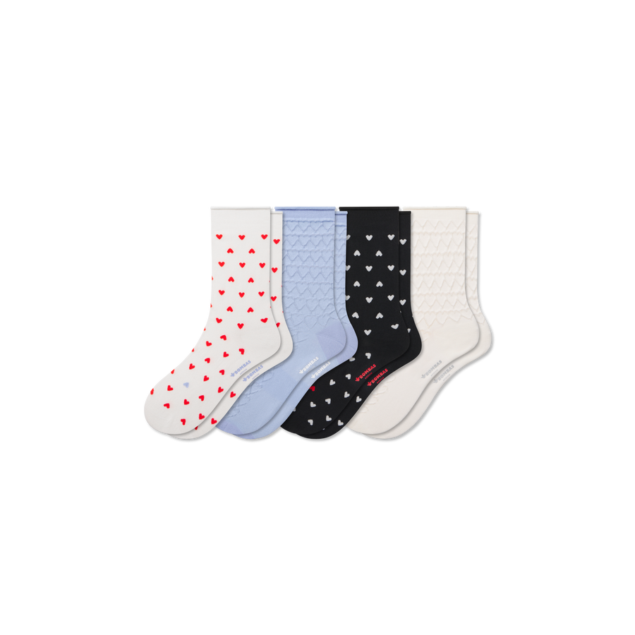 Women’s Hearts Half Calf Sock 4-Pack - Clean Finish