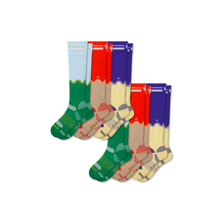 Youth Full-Cushion Merino Wool Blend Ski & Sock 6-Pack - Daily Pick
