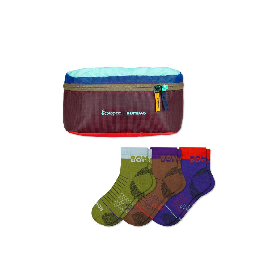 Women's Merino Wool Blend Hiking Quarter Sock 3-Pack & Cotopaxi Fanny Pack - Easy Pair