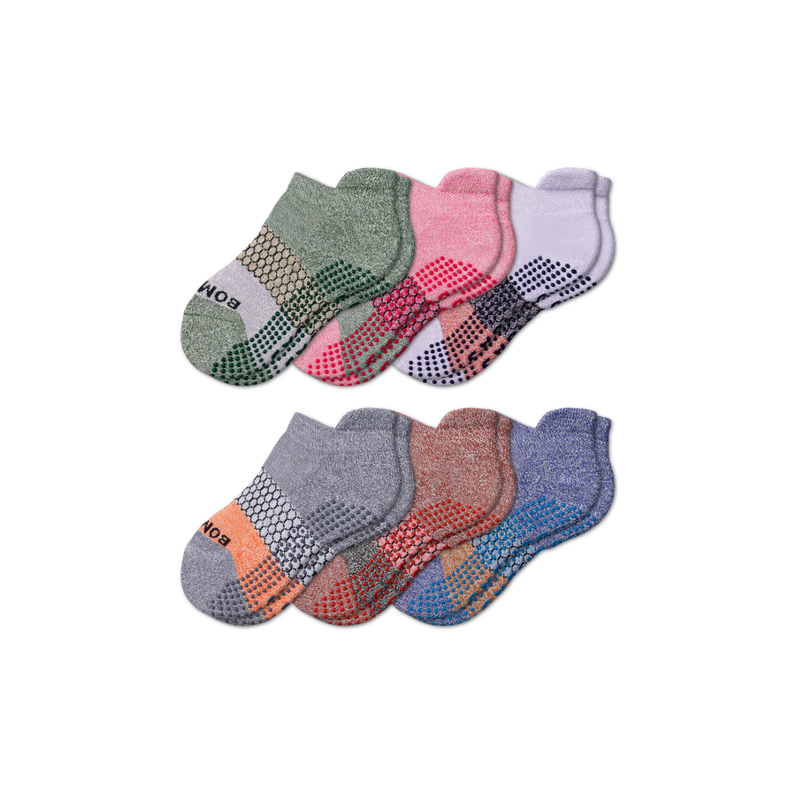 Youth Tri-Block Gripper Ankle Sock 6-Pack - Daily Step