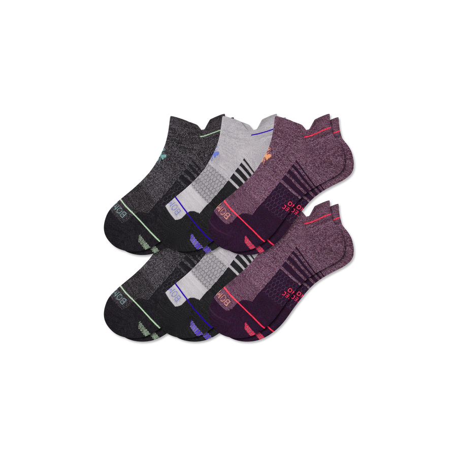 Women's Merino Wool Blend Run Ankle Sock 6-Pack - Daily Cushion
