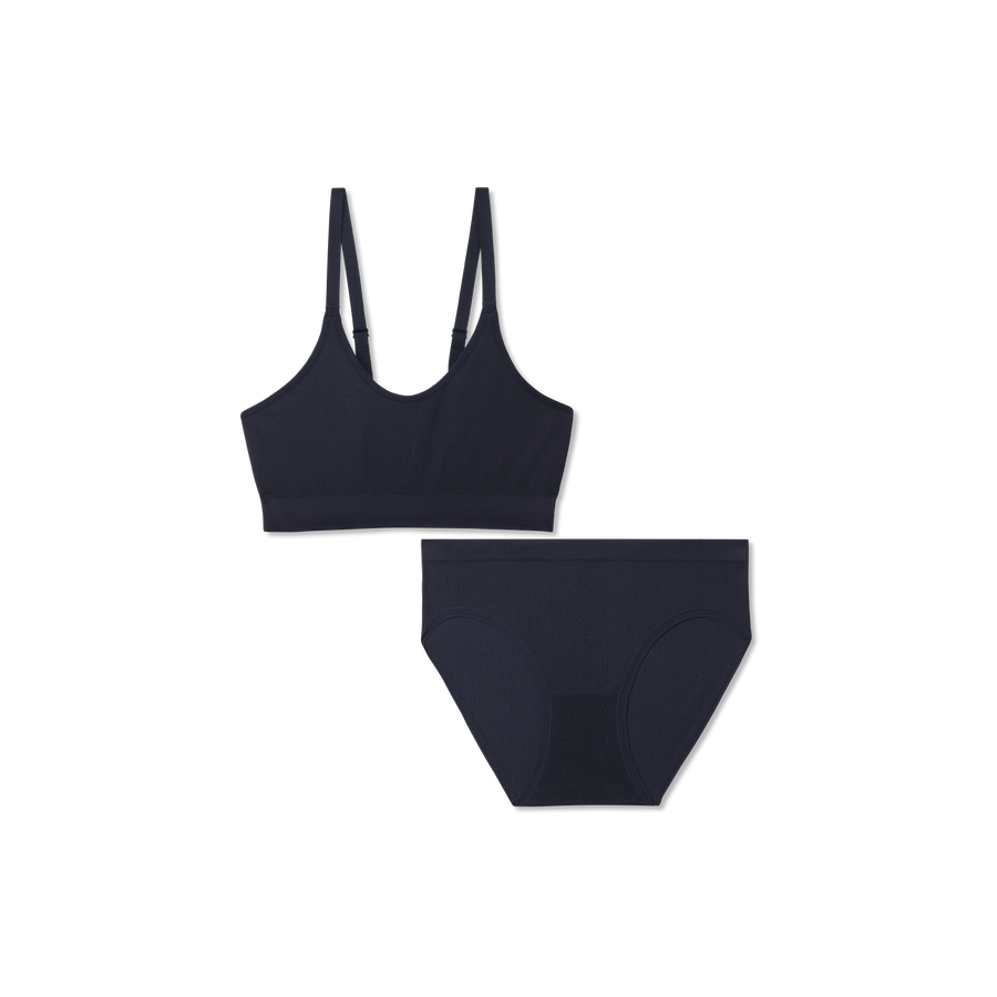Women's Seamless Scoop Bralette + Brief Pack - Simple Style