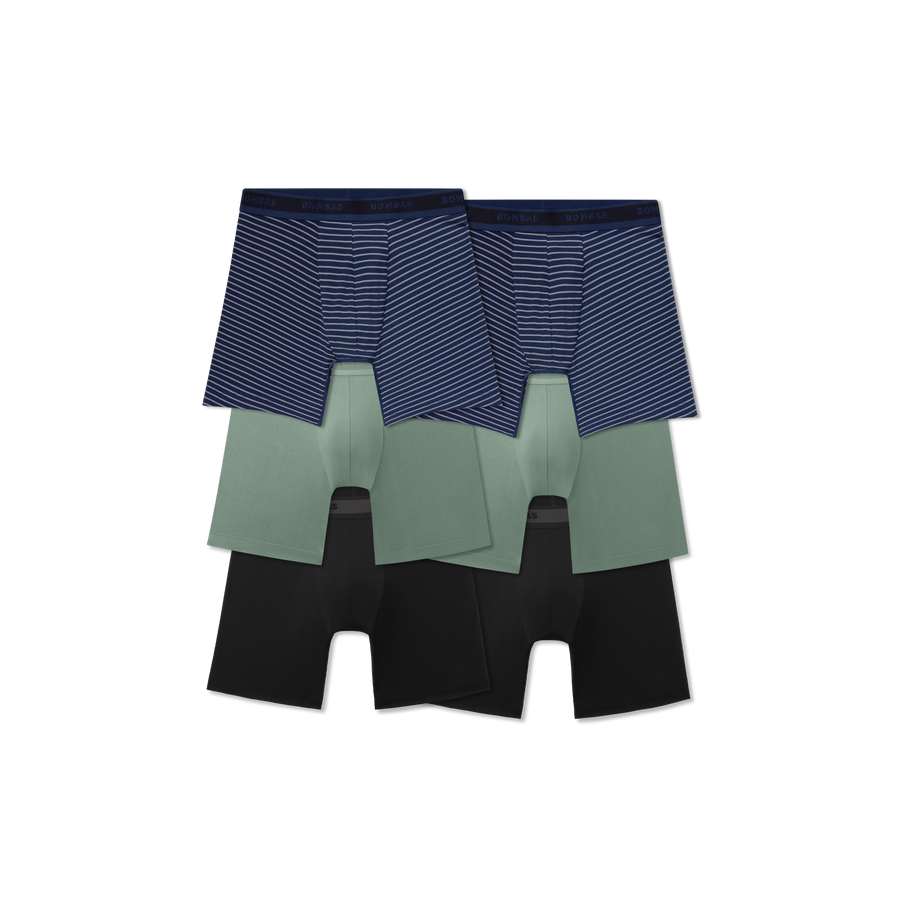 Men's Soft Flex Boxer Brief 6" 6-Pack - Weekend Comfort