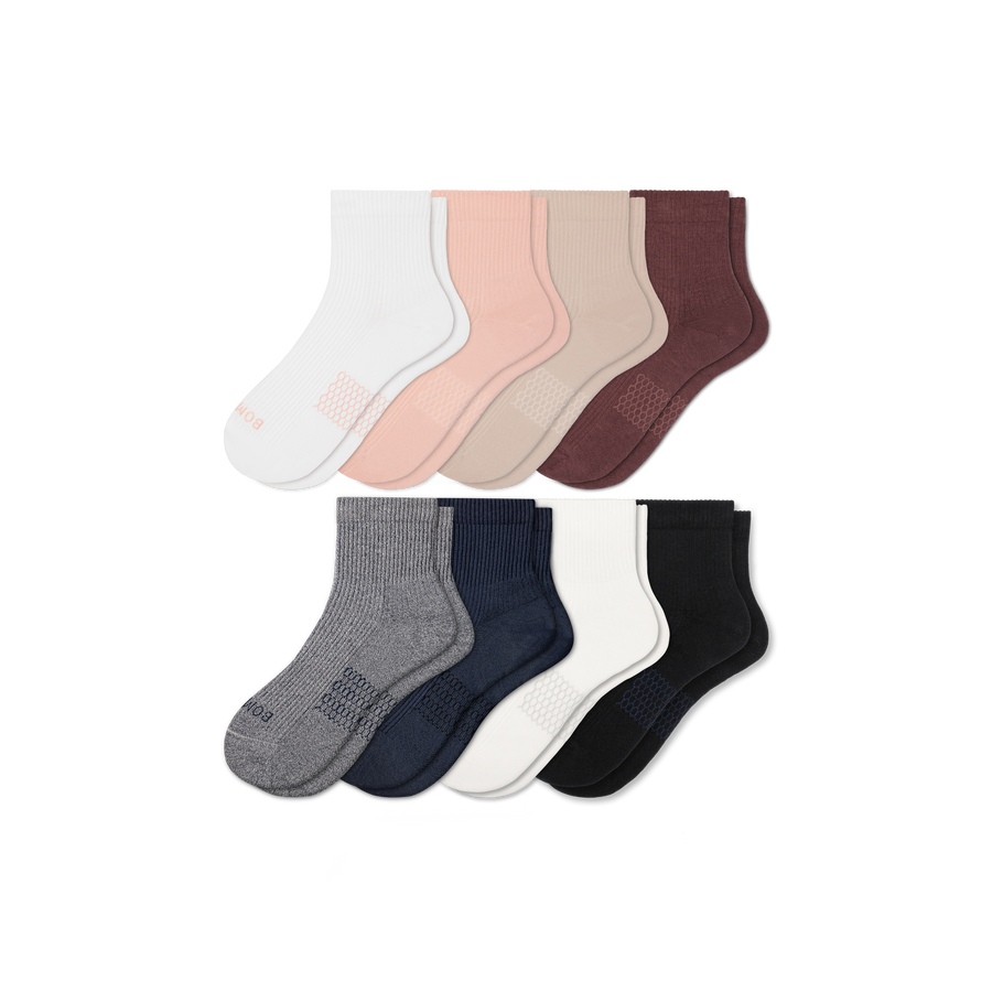 Women's Modern Rib Quarter Sock 8-Pack - Travel Pair