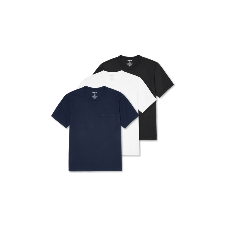 Men’s Premium Weight Pocket Crew Neck T-Shirt 3-Pack - All Day Fit