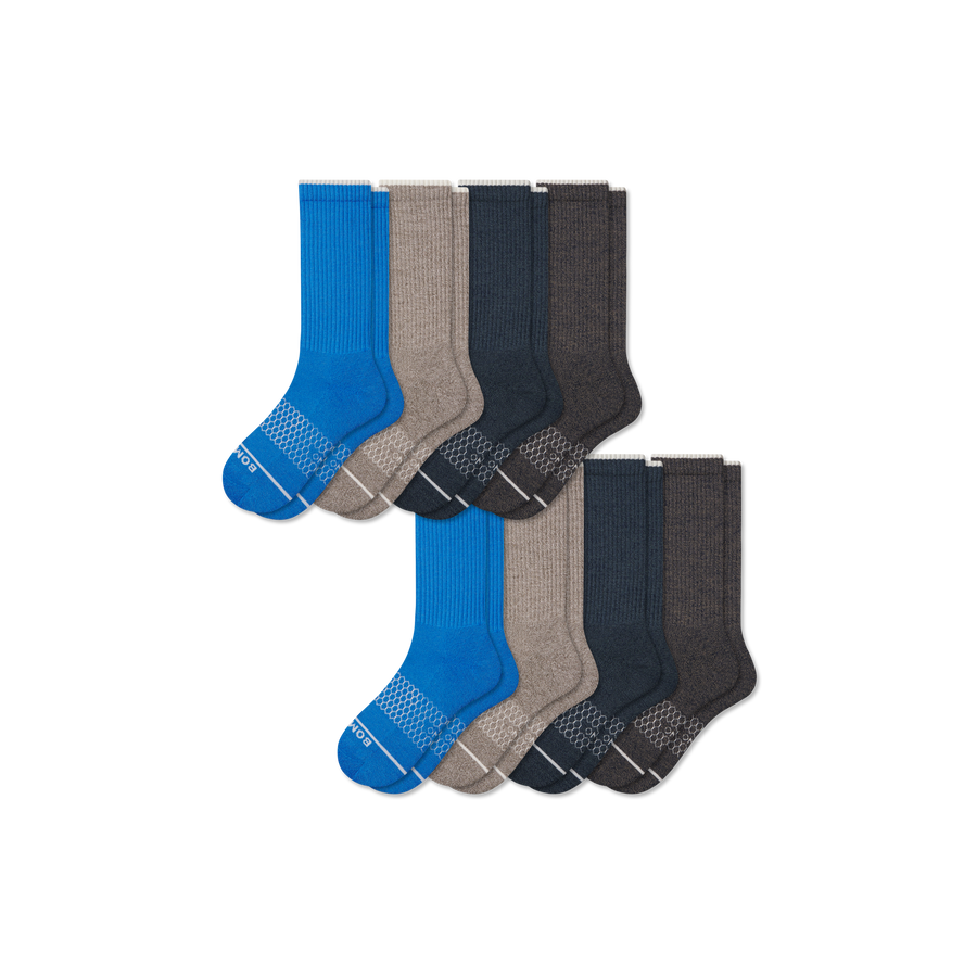 Men's Merino Wool Blend Calf Sock 8-Pack - Premium Pick
