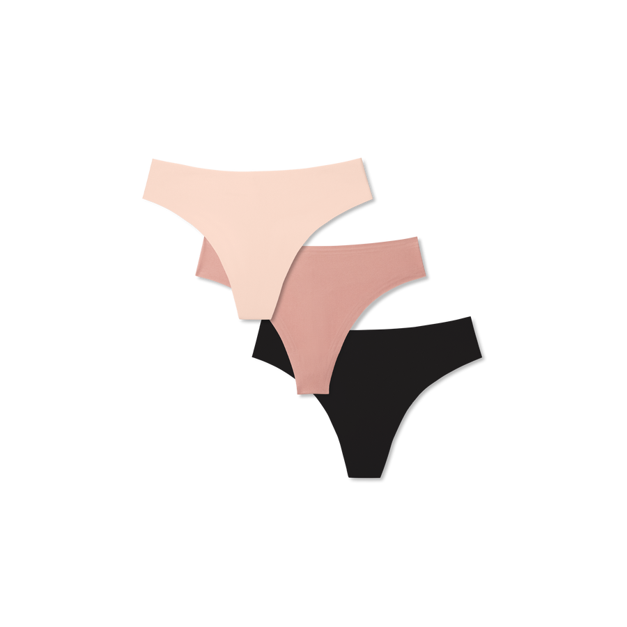 Women's No Show Thong 3-Pack - Simple Style