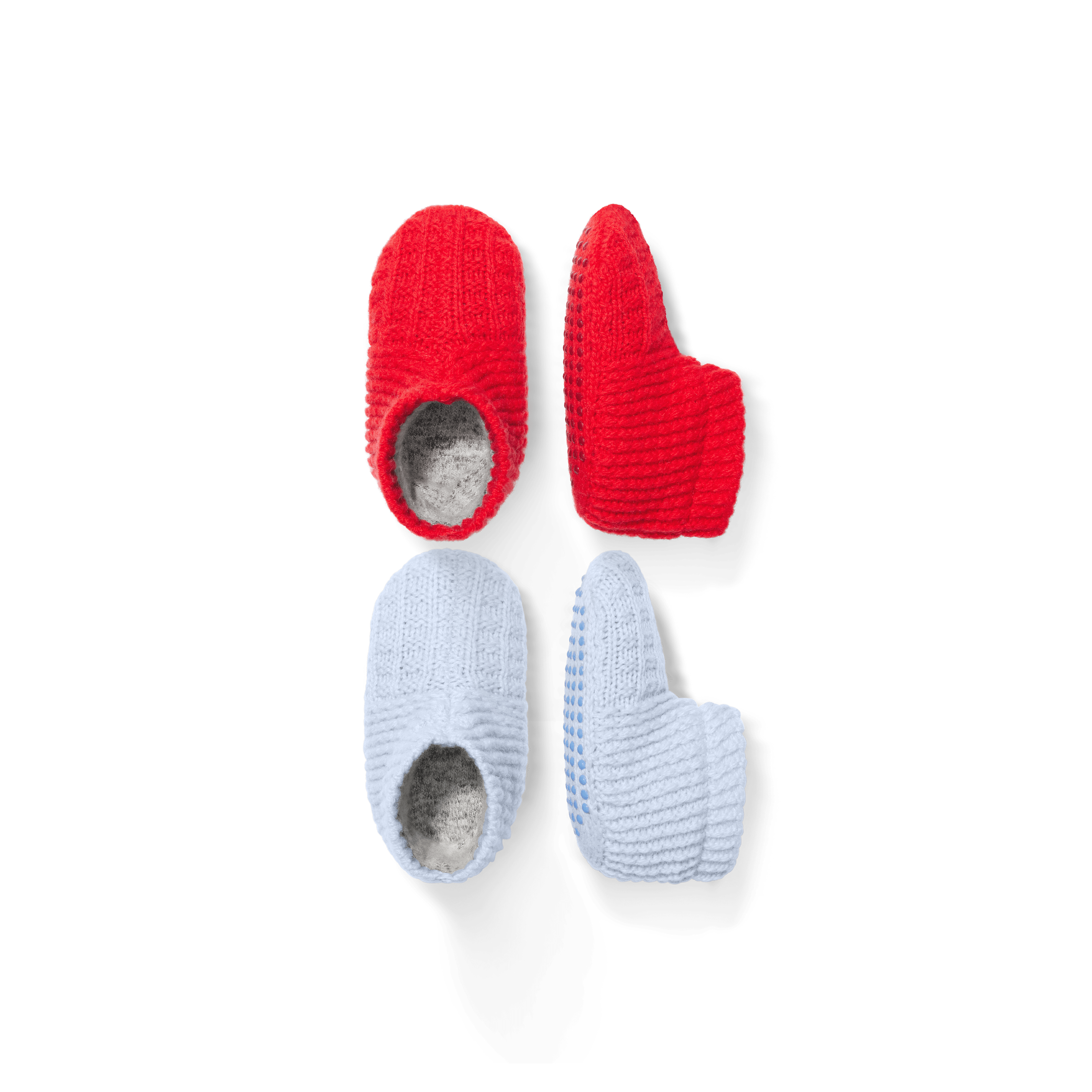 Baby Waffle Gripper Slipper 2-Pack - Red Sky & Halo Blue L