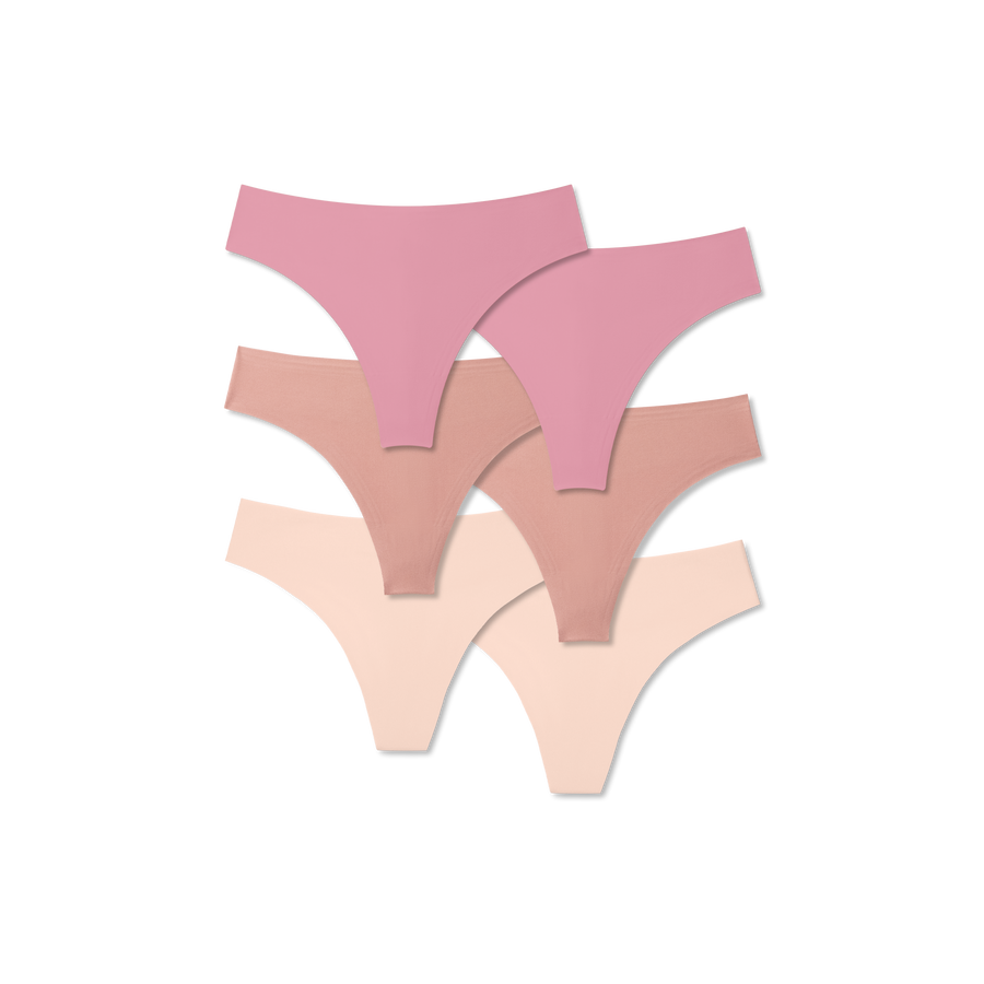 Women's No Show Thong 6-Pack - Simple Style