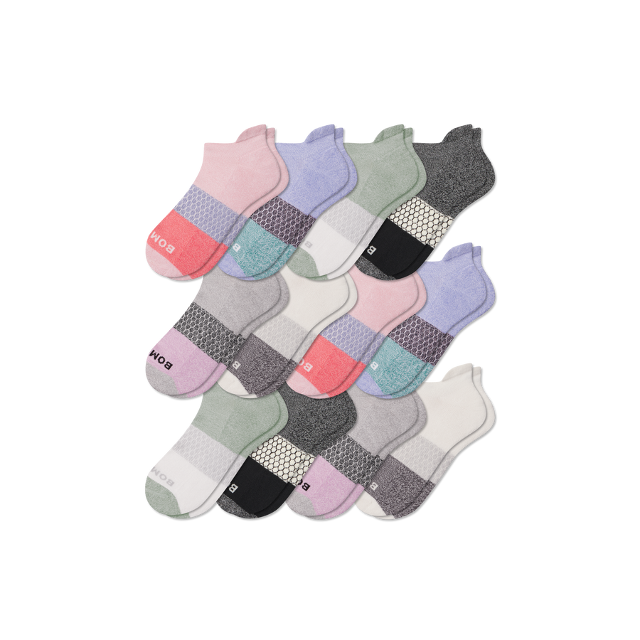 Women's Tri-Block Ankle Sock 12-Pack - Soft Step