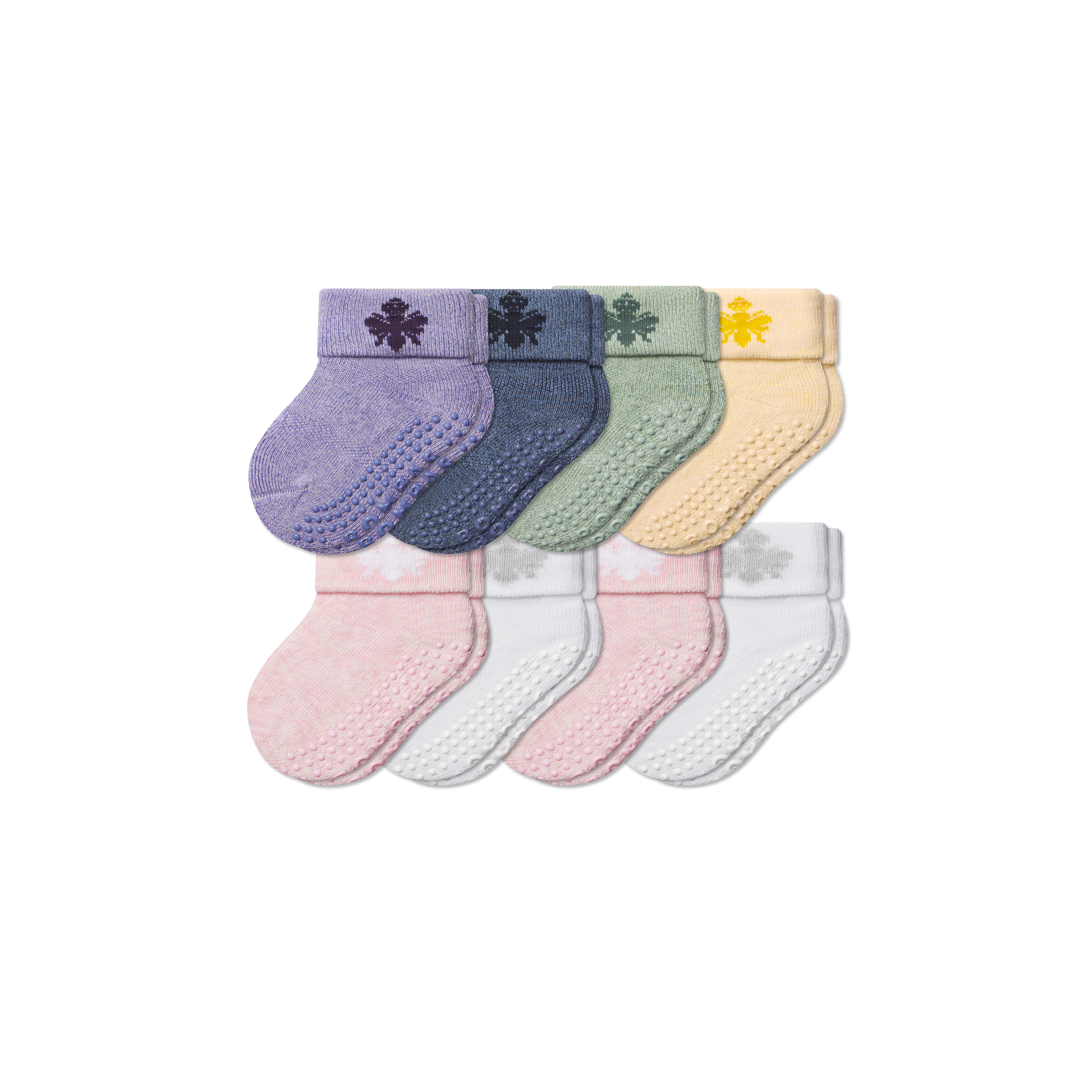 Baby Gripper Sock 8-Pack (6-12 Months) - pink blue mix L