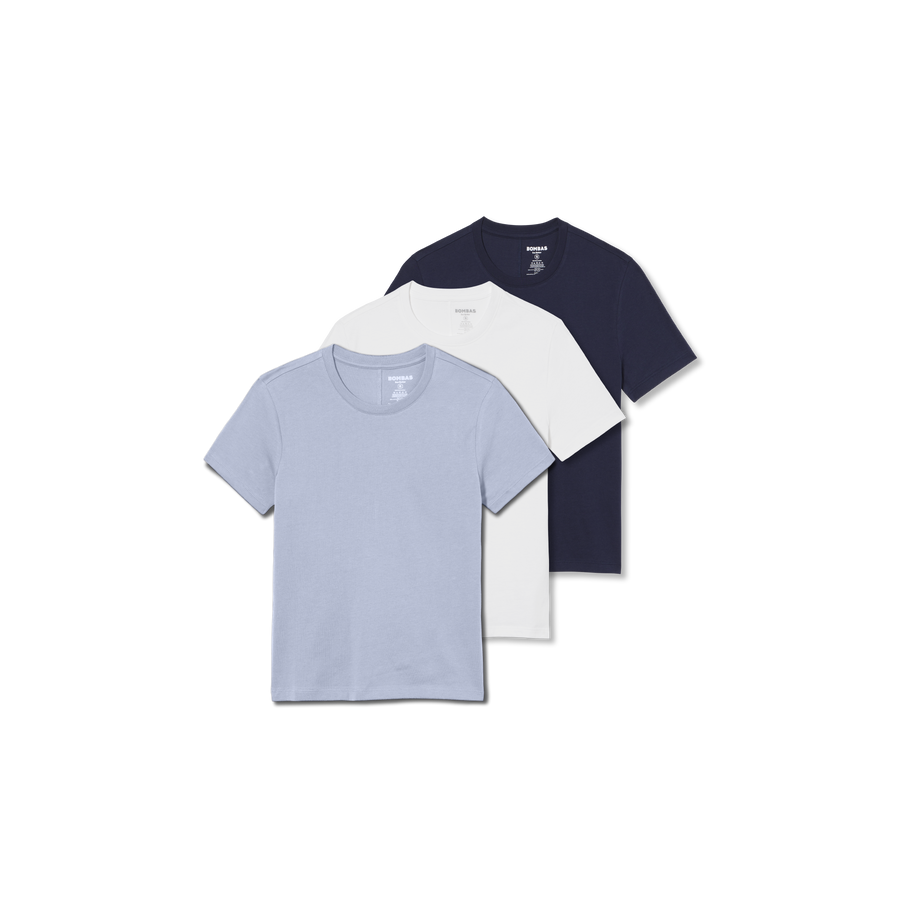 Women's Pima Cotton Slim Crew Neck T-Shirt 3-Pack - Fresh Fit