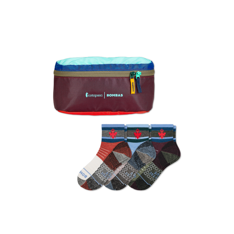 x Bombas Merino Wool Blend Hiking Quarter Sock 3-Pack & Fanny Pack - Ready Pair