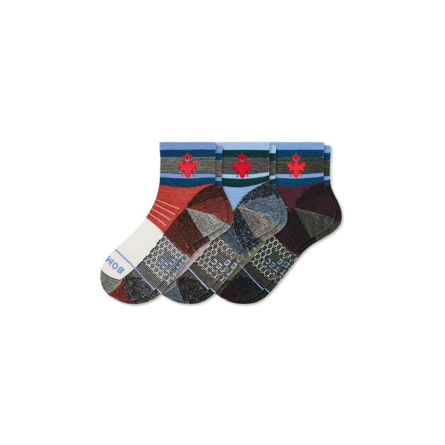 x Bombas Merino Wool Blend Hiking Quarter Sock 3-Pack - Ready Pair