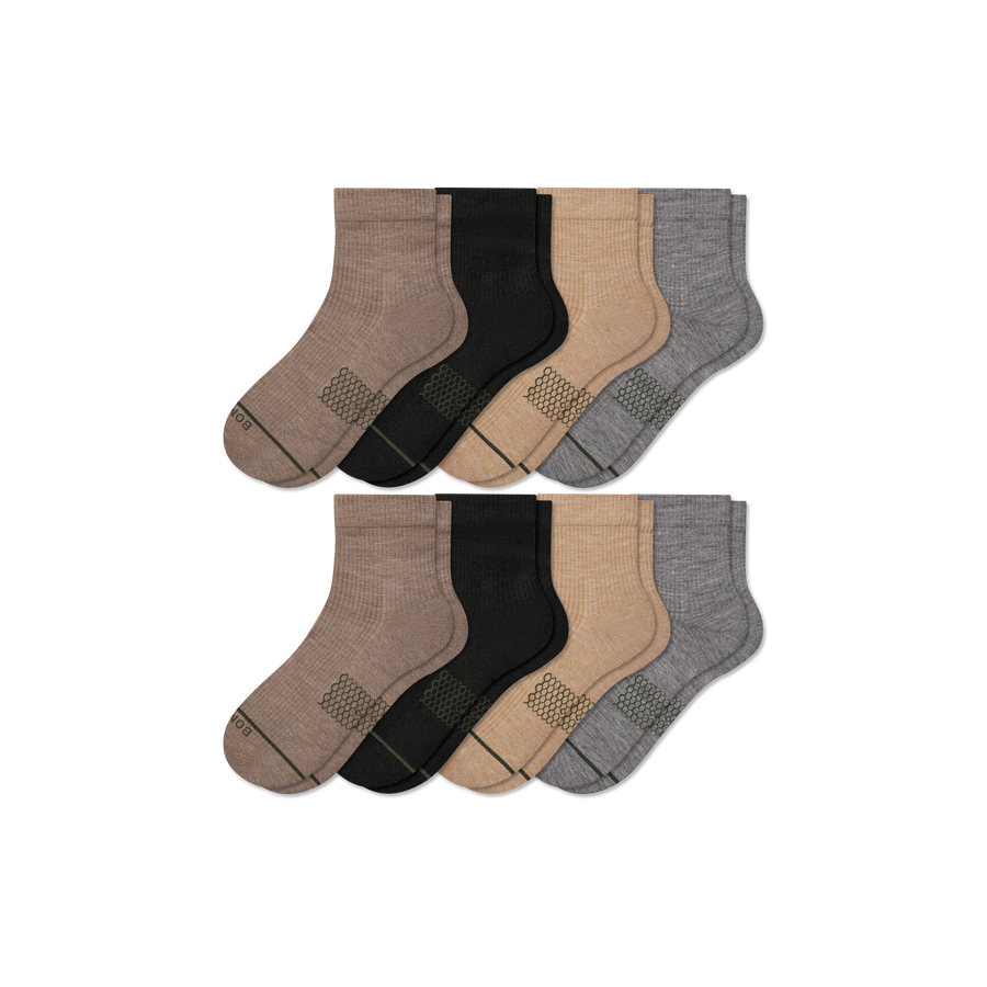 Men's Merino Wool Blend Modern Rib Quarter Sock 8-Pack - Fresh Choice