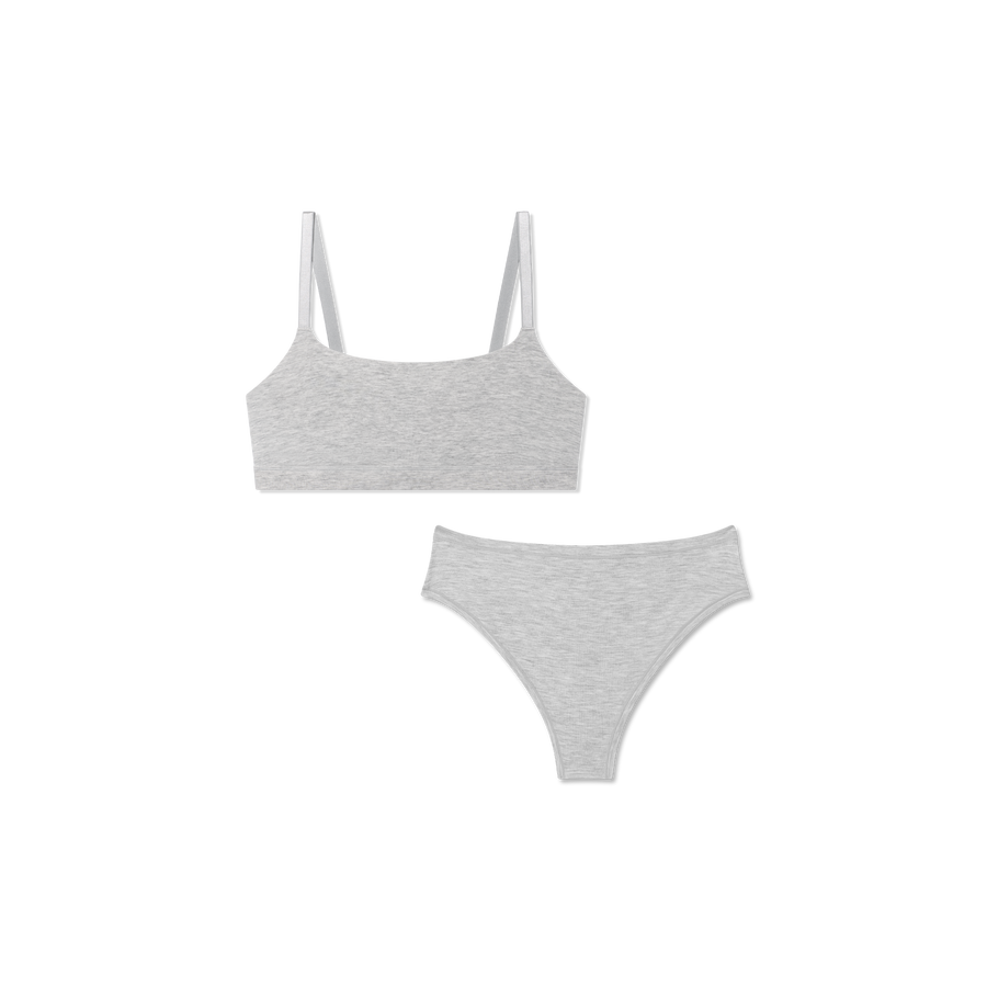 Women’s Super Soft Scoop Bralette + Thong Pack - All Day Comfort