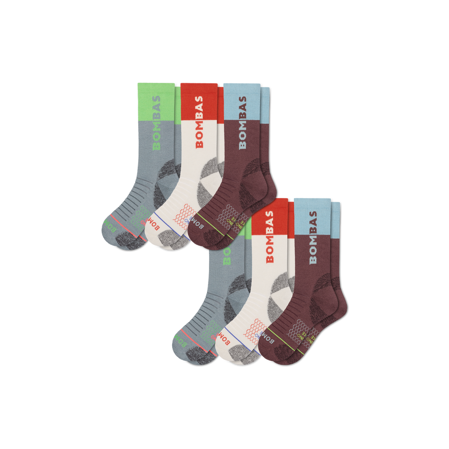 Men's Merino Wool Blend Hiking Calf Sock 6-Pack - Soft Step