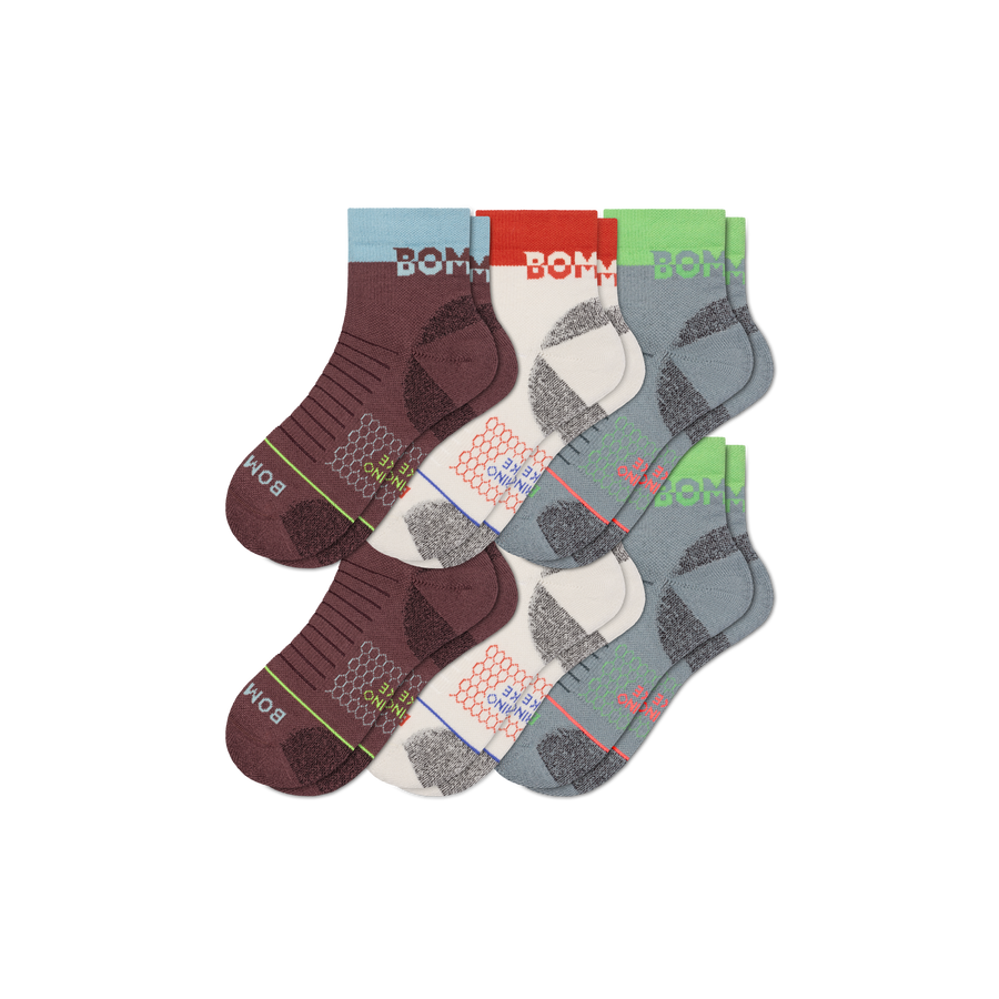 Women's Merino Wool Blend Hiking Quarter Sock 6-Pack - Premium Pick