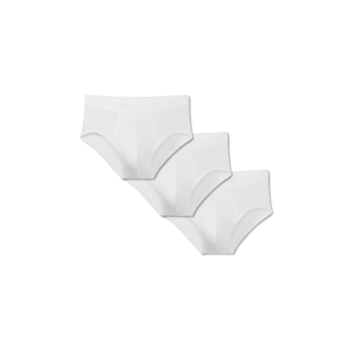 Men's Cotton Modal Blend Flyless Brief 3-Pack - White Mix