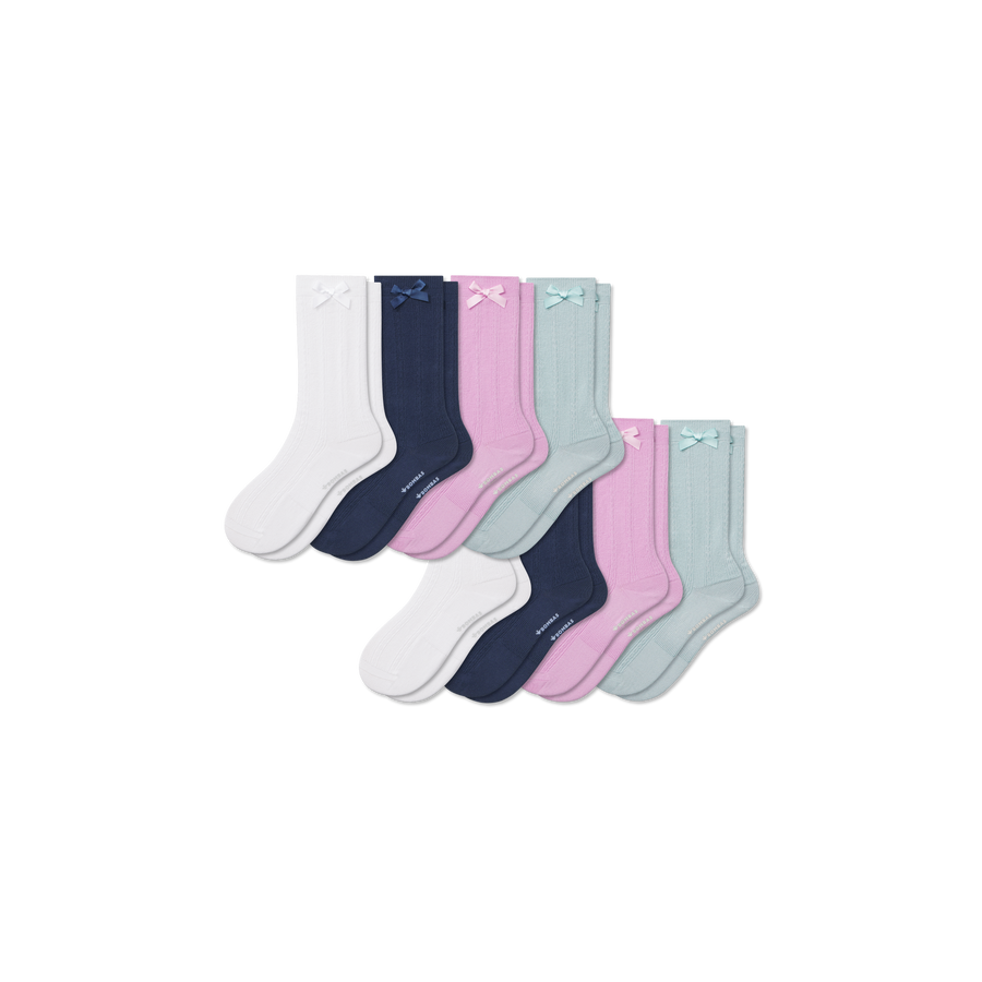 Youth Bow Calf Sock 8-Pack - Ready Pair